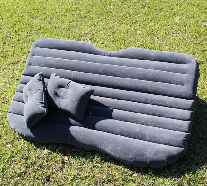 Car inflatable bed displayed for vehicle travel and sleeping comfort