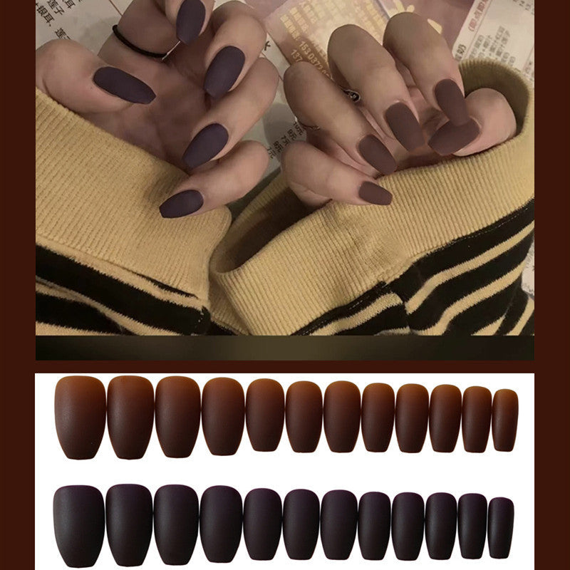 Frosted ballet fake nails by My Store in a soft, elegant design