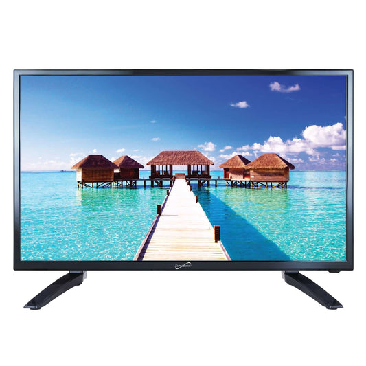 Supersonic 32-inch 1080p LED HDTV with USB, SD card reader, and HDMI ports, showing a widescreen television with a sleek black frame.
