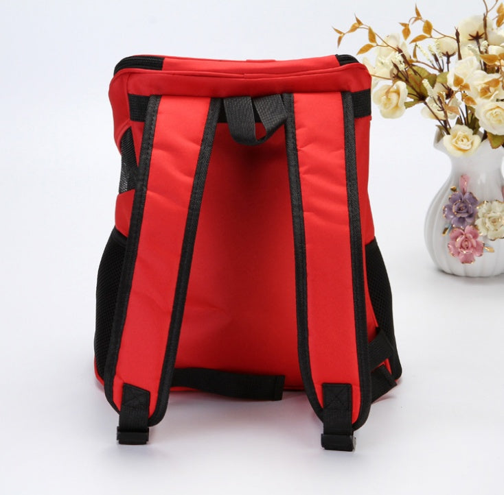 Premium breathable pet travel backpack carrier with padded straps and ventilated mesh panels