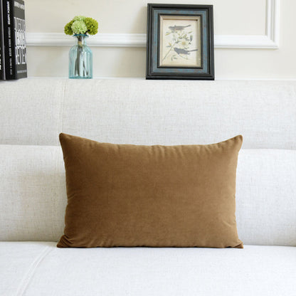 Velvet throw pillow for sofa in a soft, textured design
