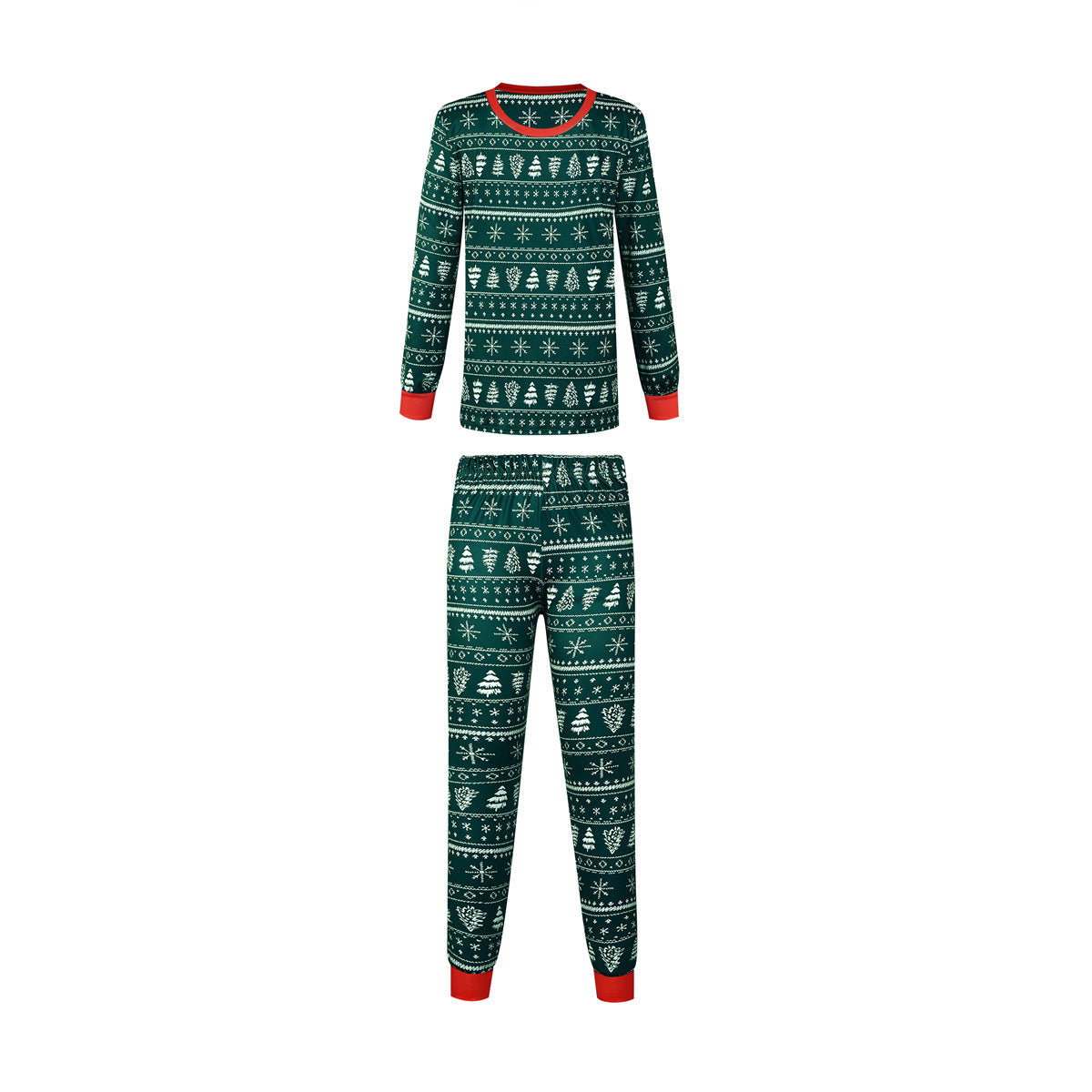 Christmas print contrast color parent-child home service suit by My Store