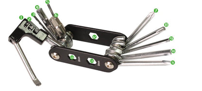 Bicycle Ride repair kit with essential bike tools and accessories for roadside repairs