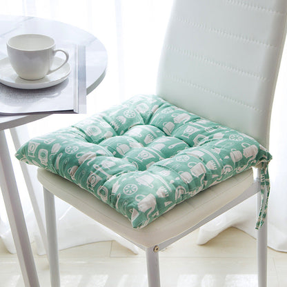 Summer chair cushion in a light, breathable fabric for outdoor seating
