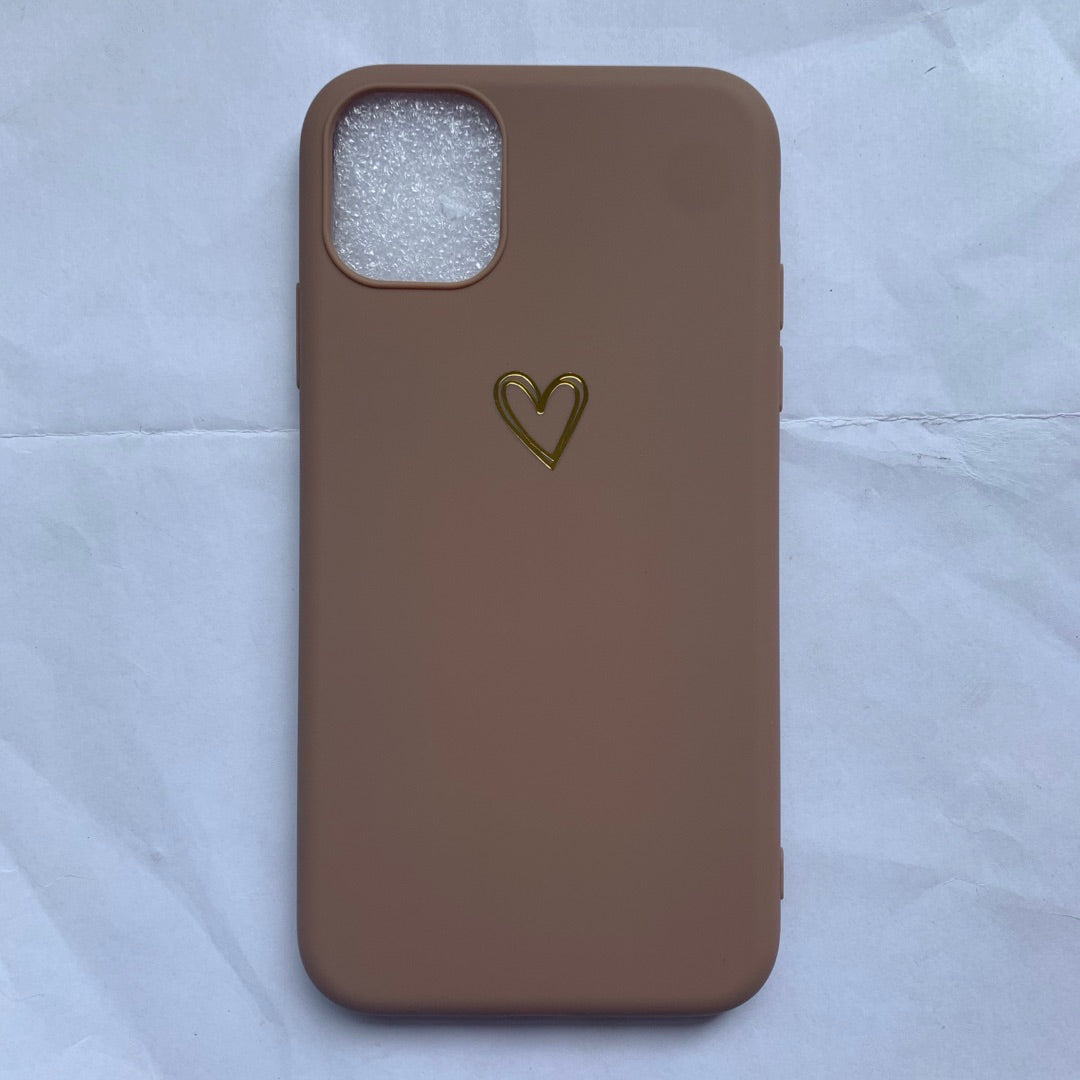 Simple small love iPhone case compatible with Apple, featuring a minimalist heart design