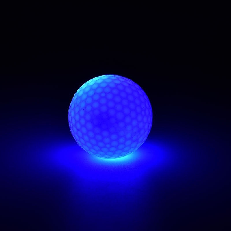 Flashing LED golf ball for nighttime play, featuring a bright illuminated design