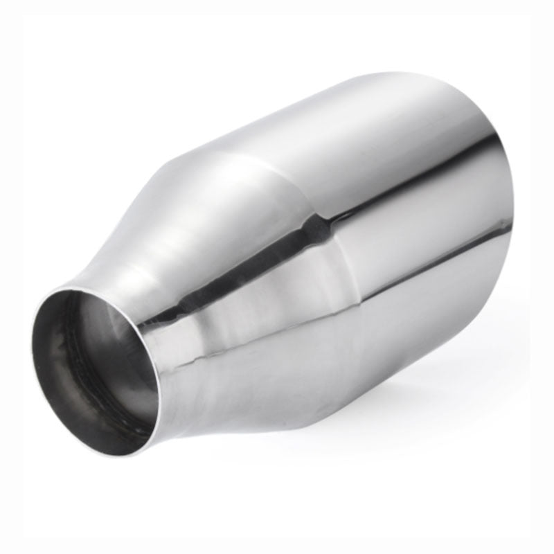 Single layer straight side bevel car exhaust pipe with angled outlet and metal finish
