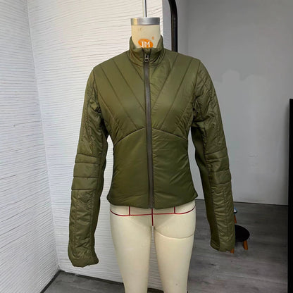 Womens Casual Sporty Warm Cotton-padded Coat