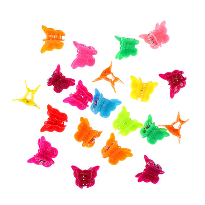 Color mini hair clips in assorted shades, compact hair accessories displayed together