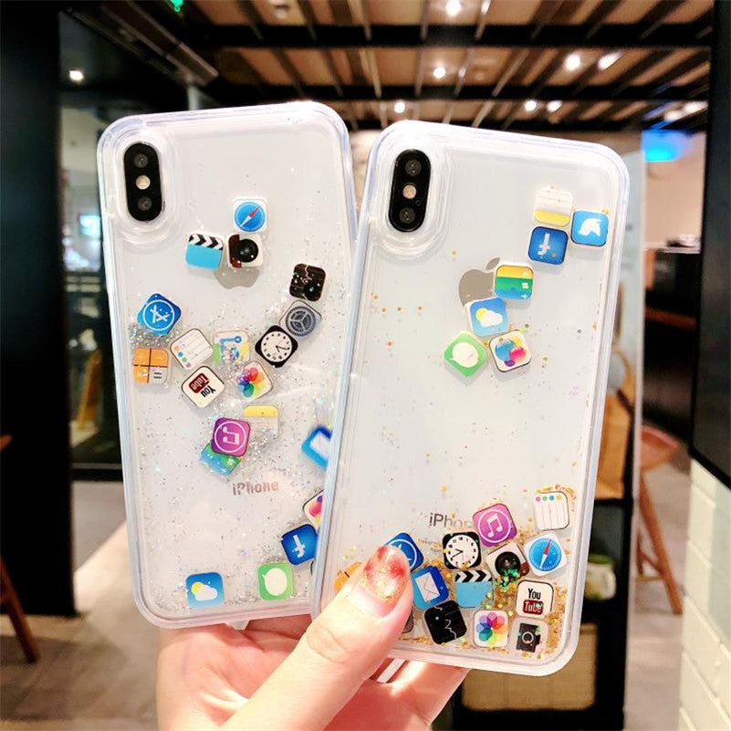 Glittering mobile phone case with sparkling finish and slim protective design