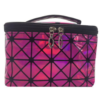 3D laser cosmetic bag by My Store with shimmering holographic finish and zippered design