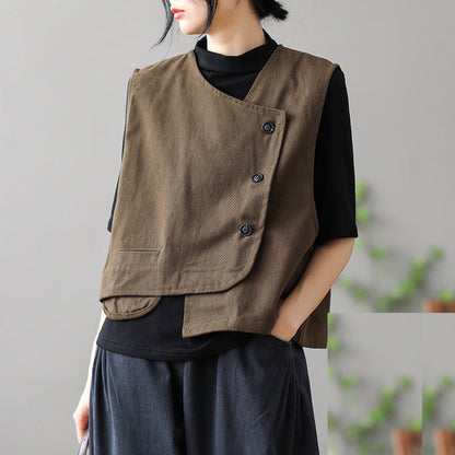 Retro women's casual vest jacket by My Store, sleeveless design in a vintage-inspired style