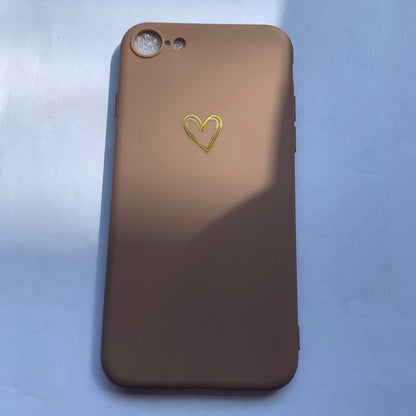 Simple small love iPhone case compatible with Apple, featuring a minimalist heart design