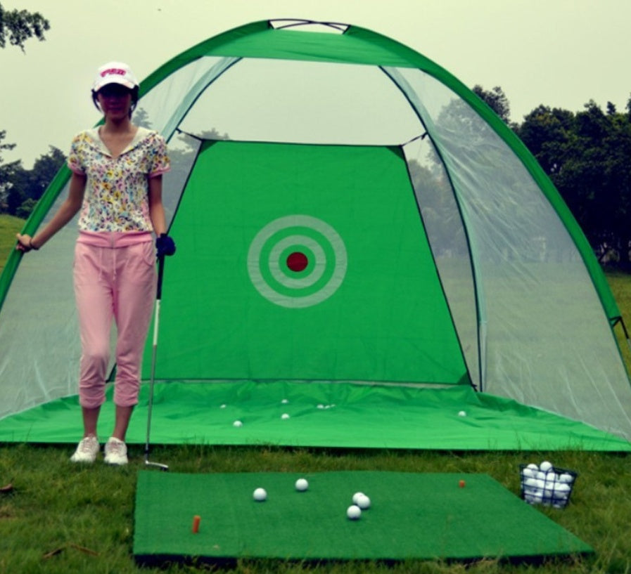 Golf practice net tent hitting cage with mesh enclosure for outdoor garden grassland training