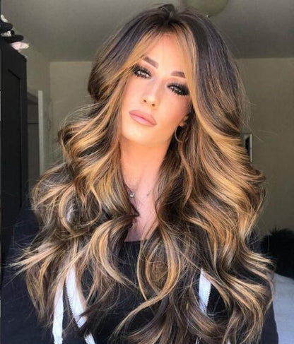Medium long curly hair wig by My Store, shown with soft natural curls and shoulder-length volume