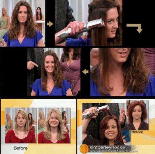 2-way rotating curling iron by My Store with ergonomic handle and rotating barrel for styling hair