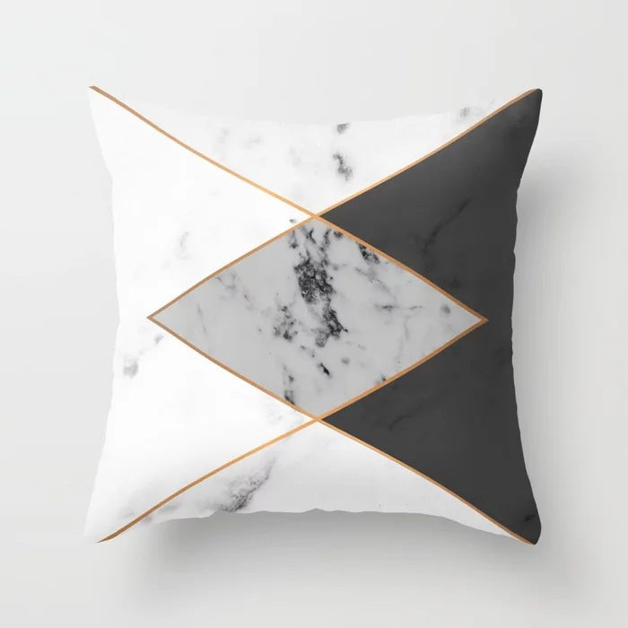 Pink geometric abstract decorative pillowcase with modern pattern