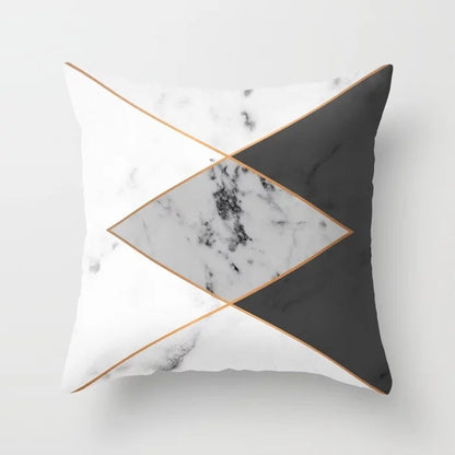 Pink geometric abstract decorative pillowcase with modern pattern