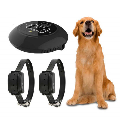 Wireless electric pet fence training collar with waterproof intelligent receiver and adjustable strap