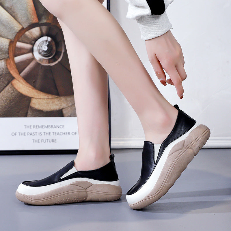 BackUPMYFILESNOW® Luxe Comfort Leather Loafers featuring sleek design and smooth leather finish, displayed on a neutral background.