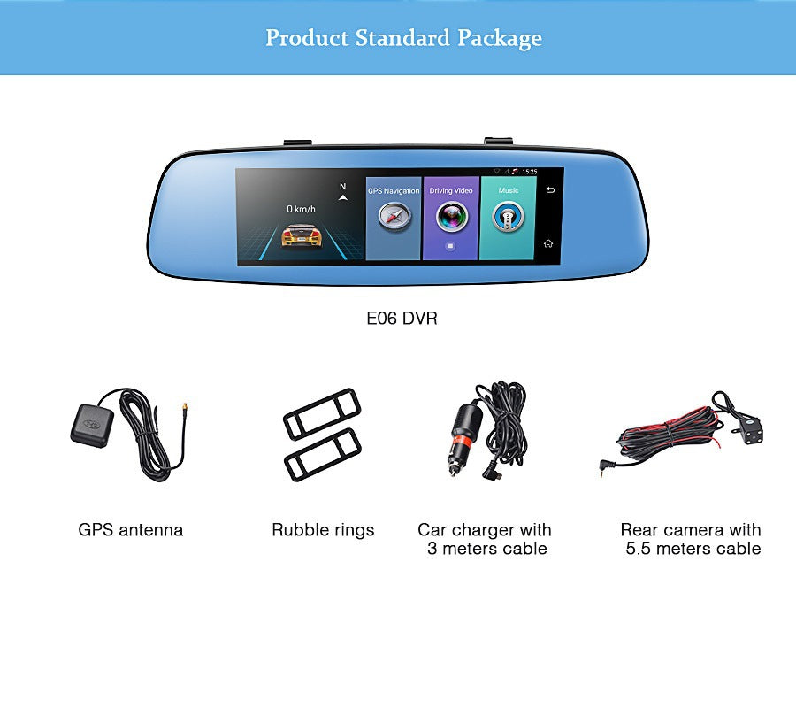 8-inch 4G Android cloud mirror driving recorder with integrated rearview mirror display