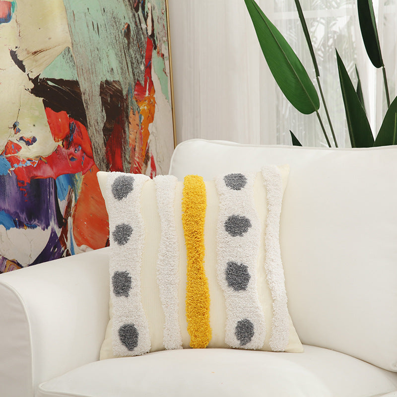 Embroidered cotton home pillow by My Store in a simple decorative design
