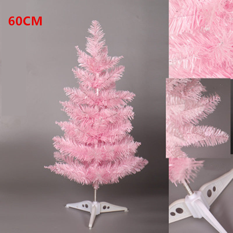 Pink pointed gradient Christmas tree with layered branches and festive decorative shape