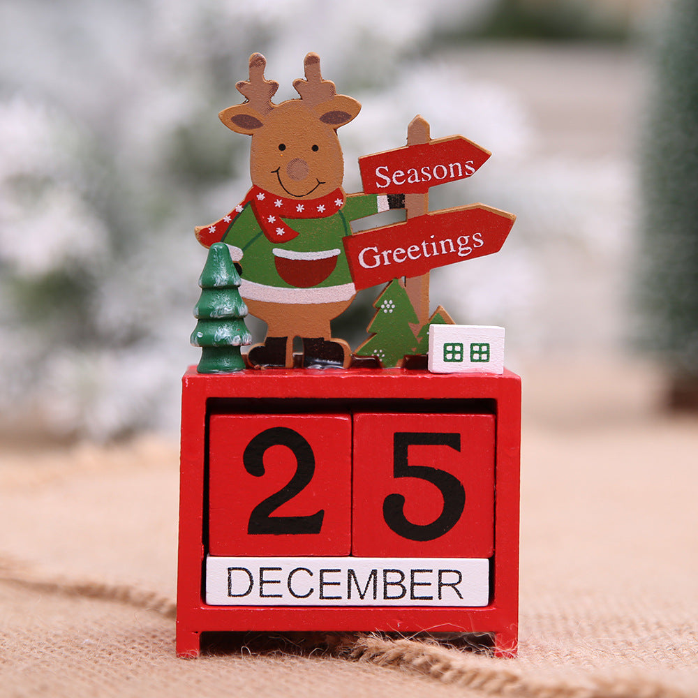 Christmas wooden calendar decorations by My Store displayed as festive seasonal ornaments