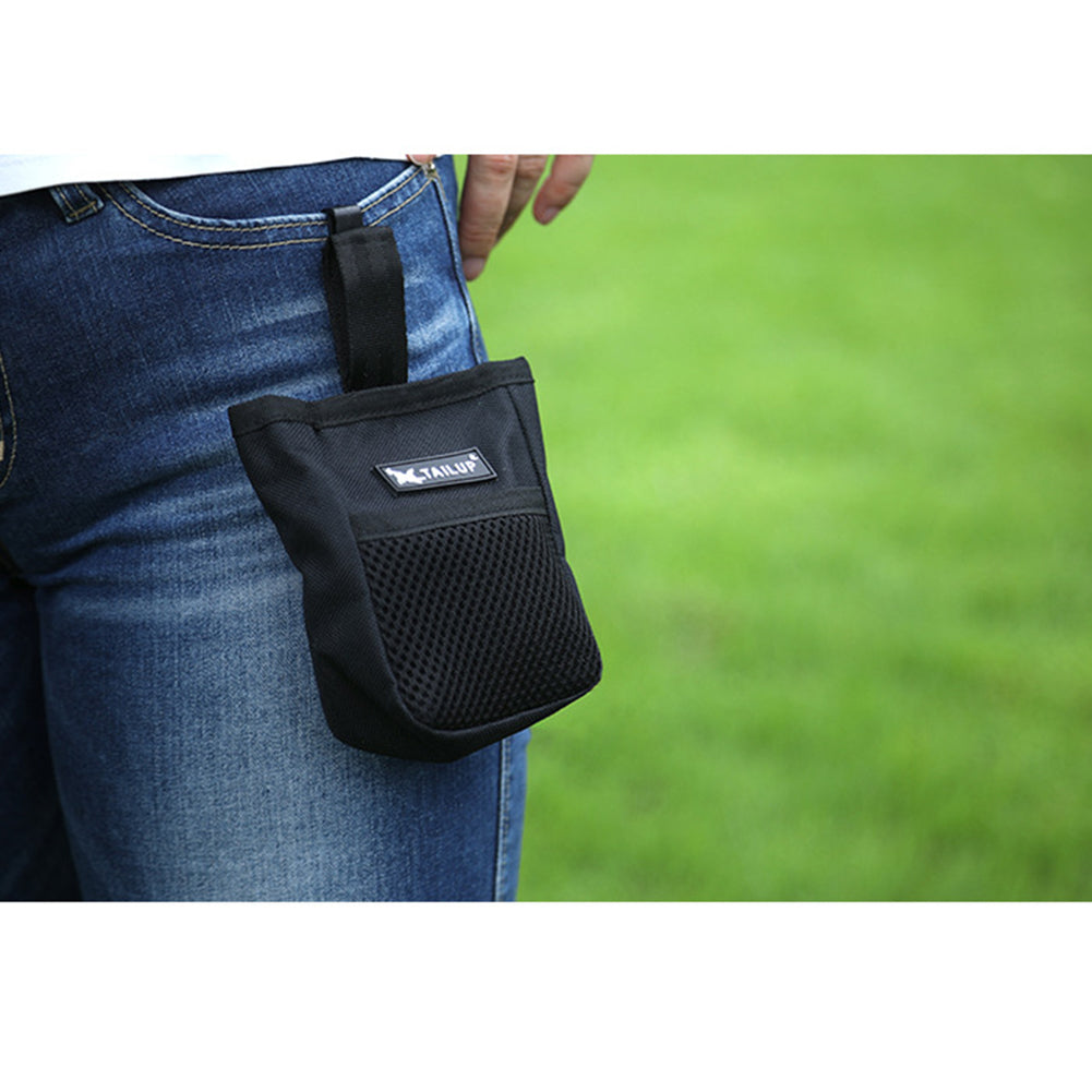 Training dog snack bags by My Store in black, with adjustable waist strap and drawstring closure