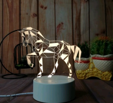 Owl 3D LED night light table lamp with colorful touch-sensitive illumination
