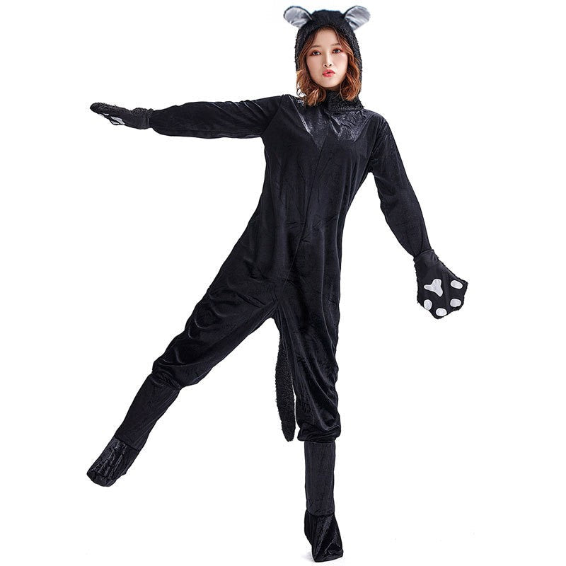 Halloween stage costume displayed on a model in a theatrical performance outfit