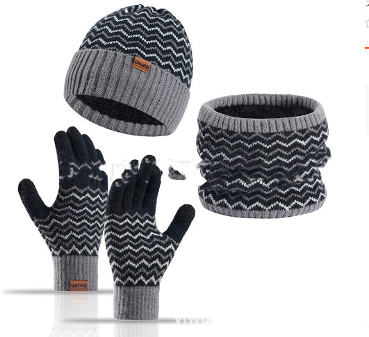 Men's winter warm neck warmer and cold-proof knitted hat in a cozy design
