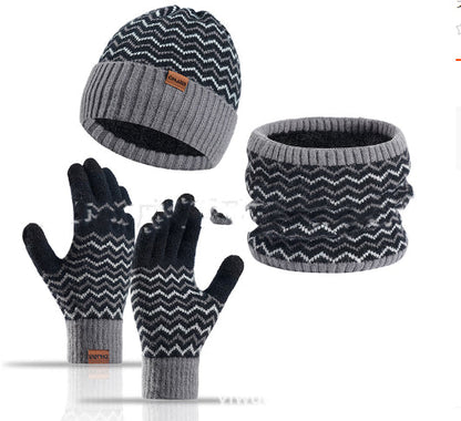 Men's winter warm neck warmer and cold-proof knitted hat in a cozy design