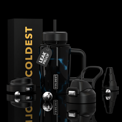 Coldest Limitless Ultra V8 15oz tumbler with a blue opal finish, showing a sleek, insulated stainless steel design.