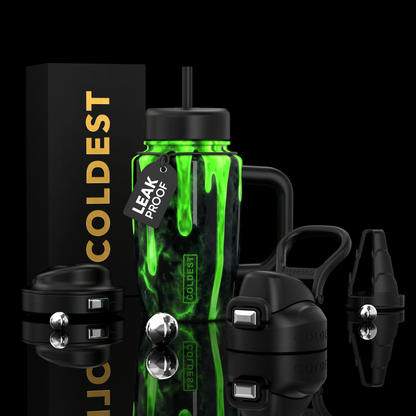 Coldest Limitless Ultra v8 15oz tumbler with Fallout design, stainless steel body, and durable lid for hot or cold beverages.