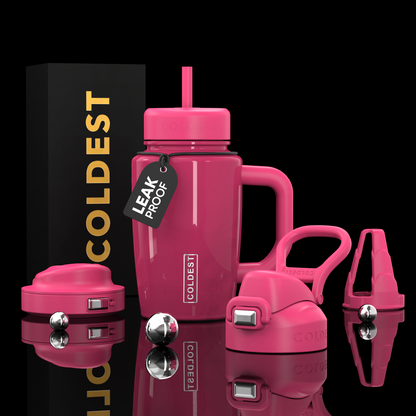 Coldest Limitless Ultra v8 15oz glossy pink tumbler with a sleek design and durable stainless steel construction.