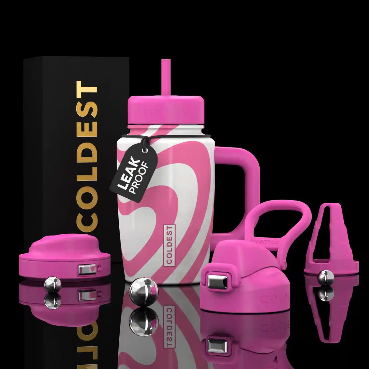Coldest 15oz Limitless Ultra v8 insulated tumbler with colorful LovePop design on a white background.