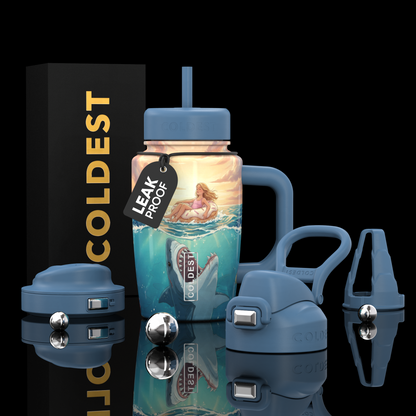 Coldest Limitless Ultra v8 15oz insulated tumbler with shark tank branding and sleek design, ideal for keeping beverages hot or cold.