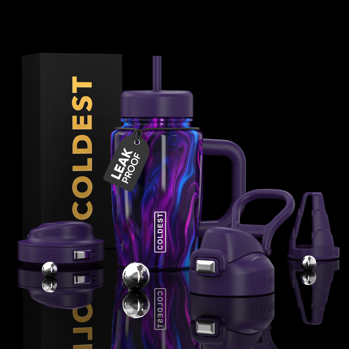 Coldest Limitless Ultra v8 15oz tumbler with colorful design, showcasing a sleek insulated drink container for beverages.