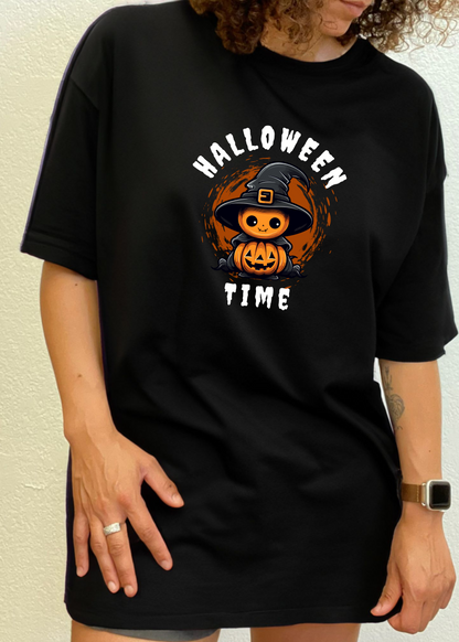 Spun Bamboo Halloween Time unisex graphic T-shirt with short sleeves, bamboo viscose and organic cotton fabric, men's printed design