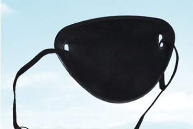 Halloween pirate blindfold by My Store with black fabric and skull print, shown against a plain background