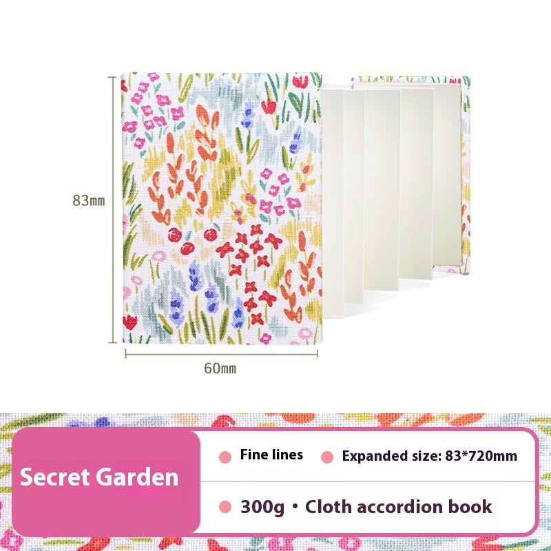 Fabric square watercolor notebook for art students, portable painting sketchbook with textured cover