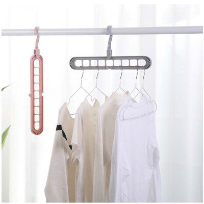 9-hole clothes hanger organizer, space-saving hanger in durable plastic design