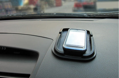 Black anti-slip car dashboard pad with iPhone 6 Plus navigation bracket and multifunction storage box
