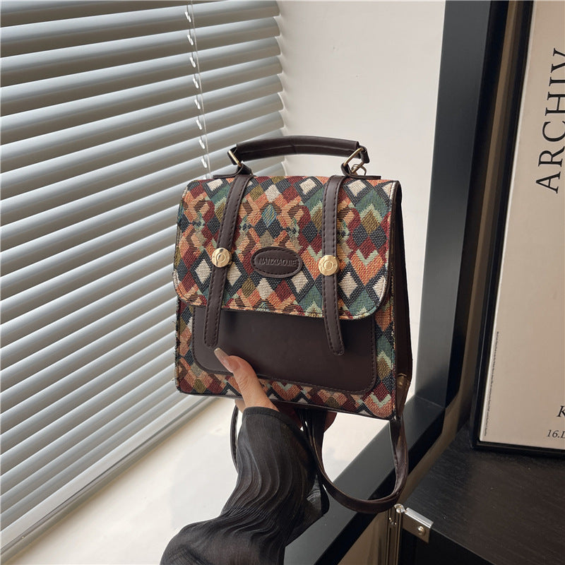 Stylish minimalist personalized women's backpack, casual design with adjustable shoulder straps