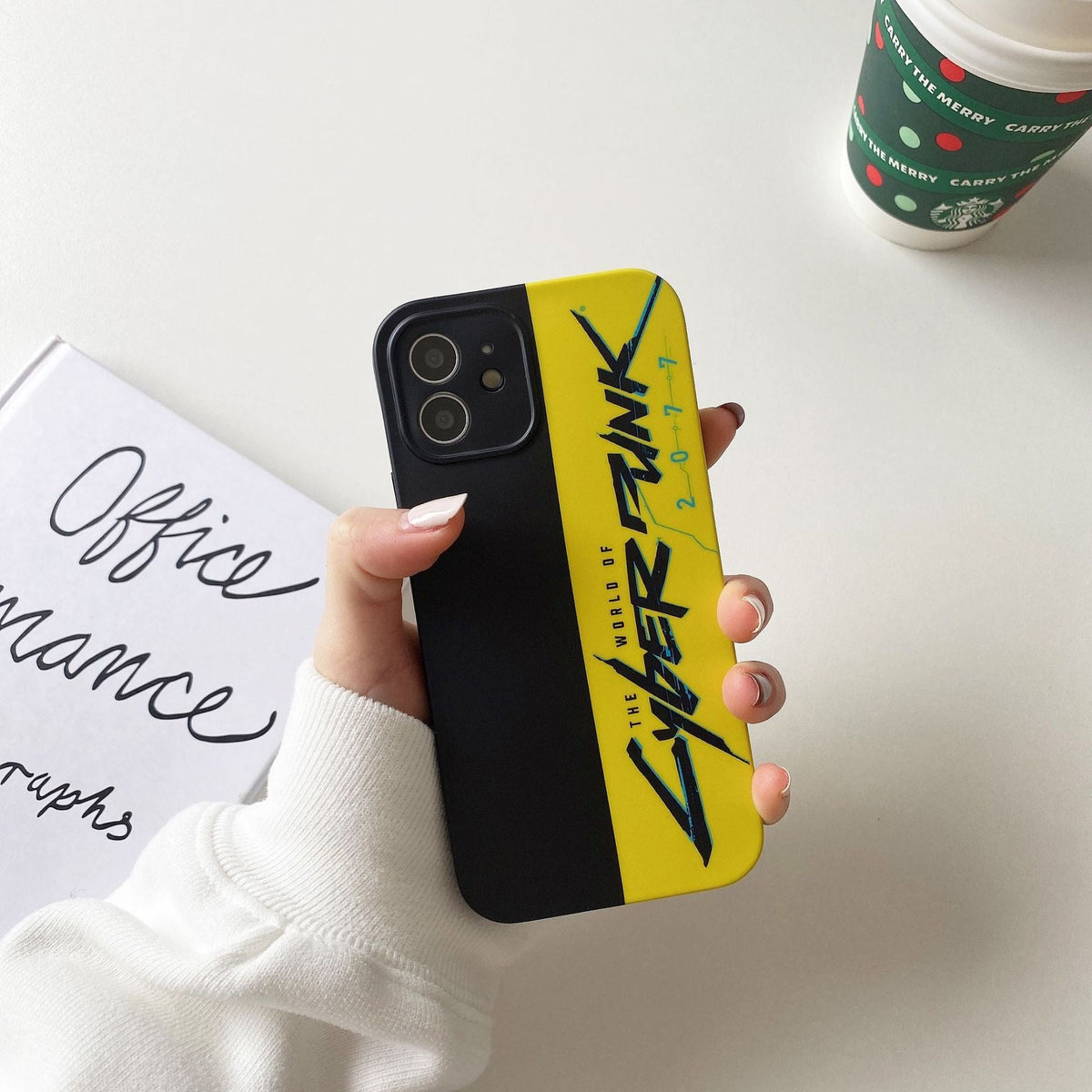 Cyberpunk 2077 iPhone 12 mobile phone case compatible with Apple, featuring futuristic game artwork