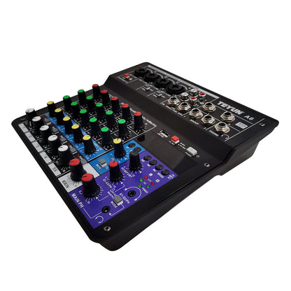 Bluetooth sound card mixer with microphone effector and live audio controls
