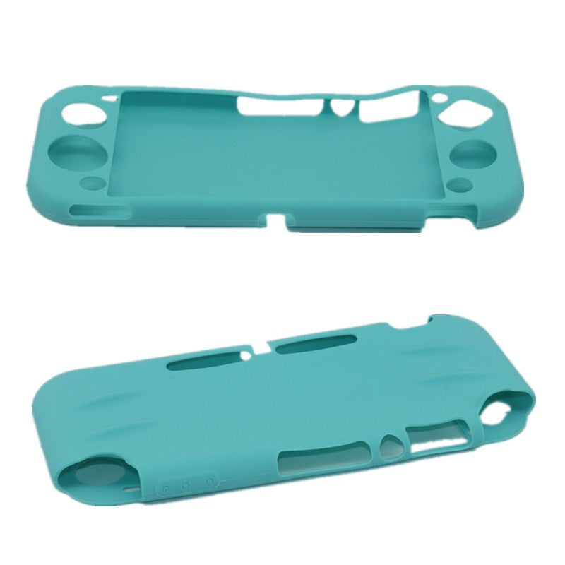 Switch Lite silicone all-inclusive storage protective case in black, showing handheld console compartments and snug cover