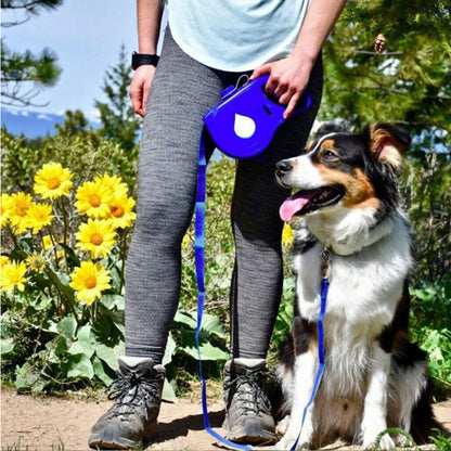 Automatic retractable multifunctional pet leash with portable handheld design for dogs