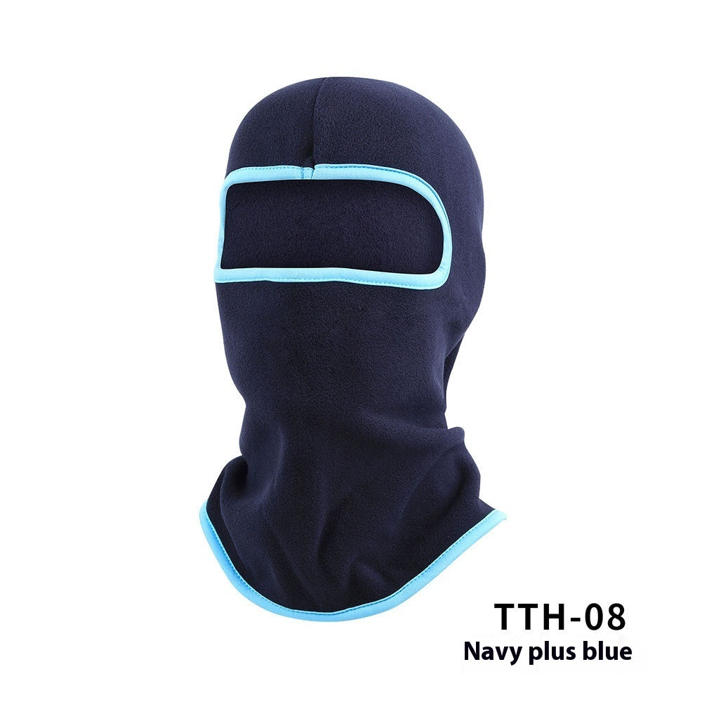 Black fleece outdoor winter cycling polar fleece hat close-up